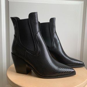 RAID Black Snakeskin Booties 5